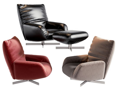 现代休闲椅子 脚踏