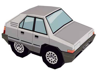 现代卡通汽车 玩具车