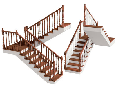美式实木旋转楼梯3d模型 美式实木旋转楼梯
