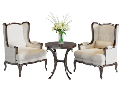 法式单人沙发 边几