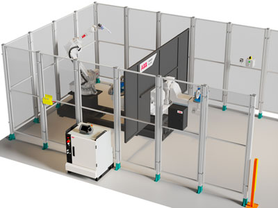 现代厂房 智能手臂 工业机器人生产厂间