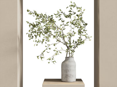 侘寂风陶艺花瓶花卉