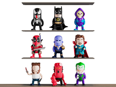 现代动漫游戏影视角色手办摆件组合