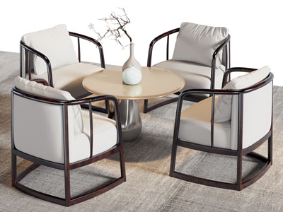 新中式商务洽谈休闲桌椅组合