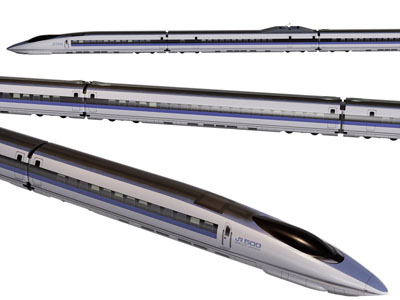现代子弹头和谐号火车3d模型 现代子弹头和谐号火车