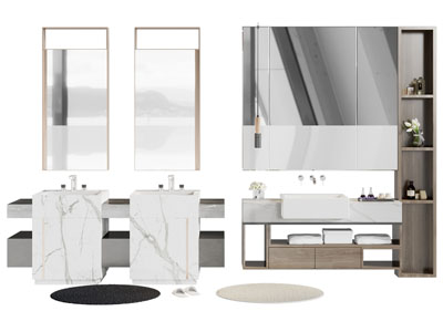 现代洗手台 镜柜 浴室柜 卫浴柜架