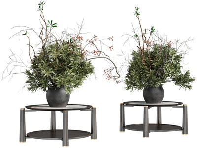 现代陶艺花瓶花卉 摆件组合