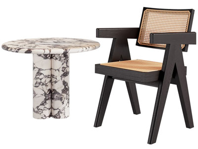 北欧休闲椅子 边几