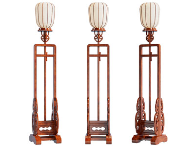 新中式实木落地灯