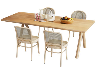 现代实木餐桌椅组合