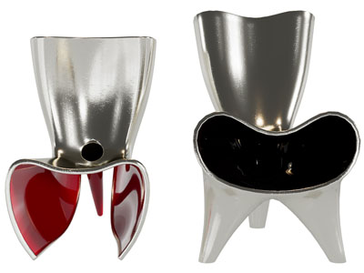 现代金属质感的休闲椅子