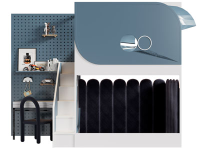 现代儿童上下床 书桌椅组合