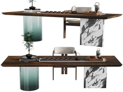 新中式茶桌椅组合