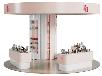 现代化妆品展柜 展台 展位3d模型 现代化妆品展柜 展台 展位