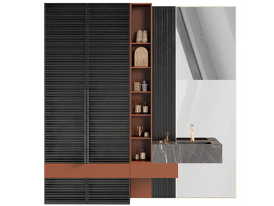 现代洗手台 镜子 浴室柜 卫浴柜架