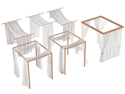 现代床帏床幔3d模型 现代床帏床幔