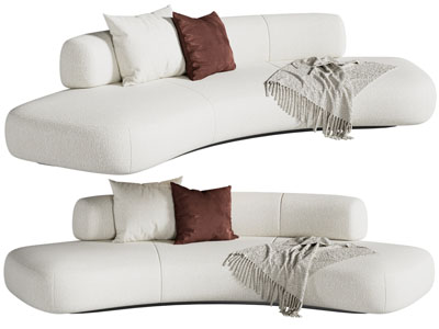 现代弧形多人沙发3d模型 现代弧形多人沙发