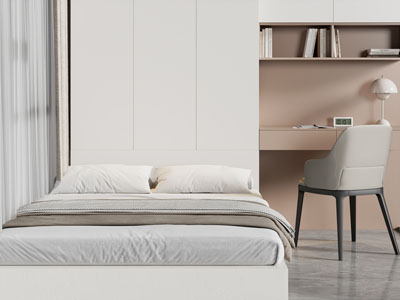 现代榻榻米双人床 书桌椅组合