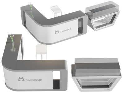 现代转角前台接待台