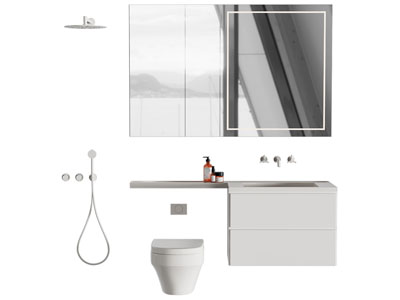 现代洗手台 镜柜 浴室柜 马桶