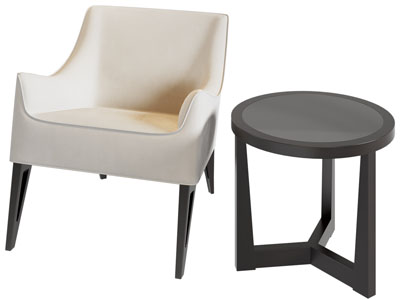 现代休闲椅子 边几