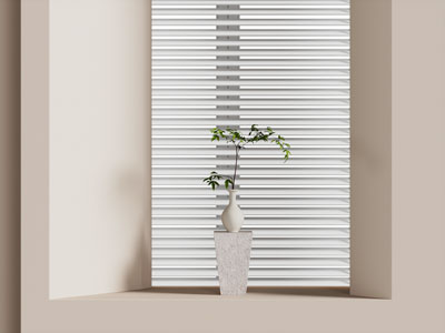 现代百叶窗 花瓶花卉