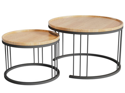 现代圆形托盘茶几 边几