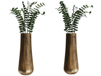 现代金属花瓶花卉