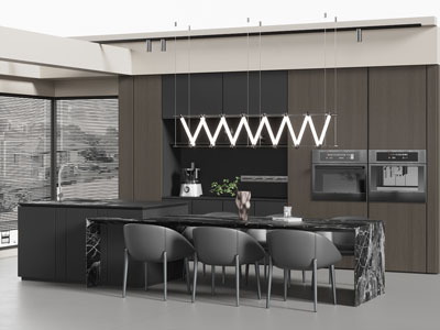 现代水吧台餐桌椅组合