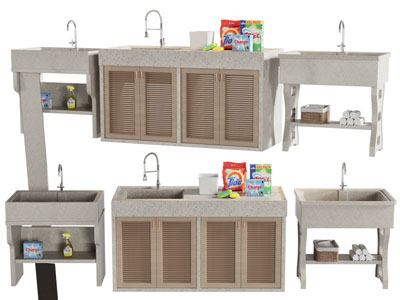 现代阳台洗衣池 户外洗手台