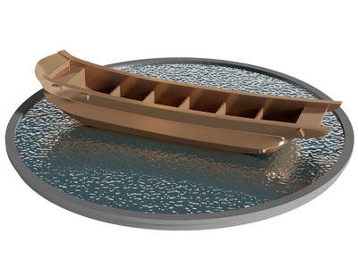 现代木船 水池城市雕塑小品3d模型 现代木船 水池城市雕塑小品