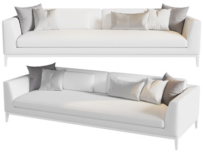 现代布艺多人沙发3d模型 现代布艺多人沙发