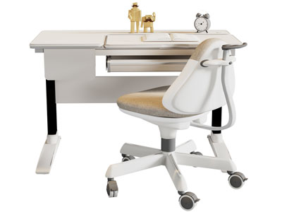 现代学生书桌椅组合3d模型 现代学生书桌椅组合