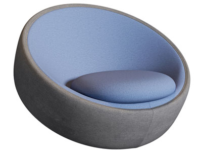 现代圆形单人沙发