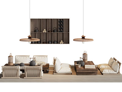 新中式茶桌 茶椅组合