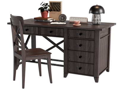 美式中古风书桌椅组合3d模型 美式中古风书桌椅组合