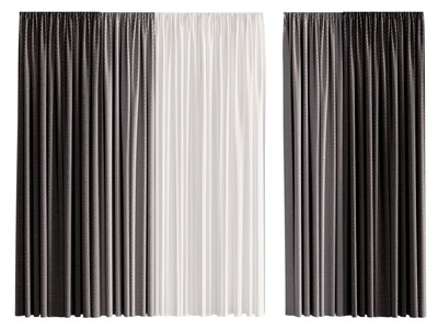 现代窗帘窗纱3d模型 现代窗帘窗纱