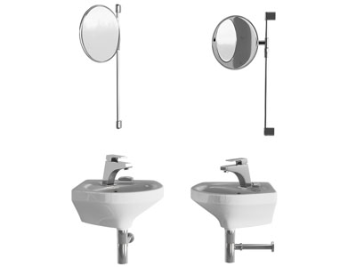 现代陶瓷洗手盆 浴室镜子