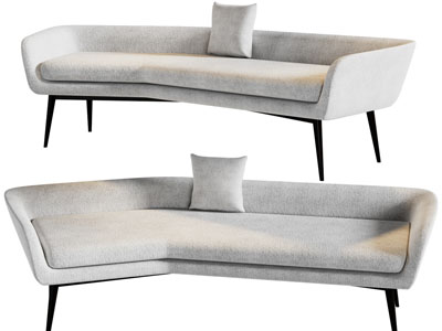 现代弧形多人沙发3d模型 现代弧形多人沙发