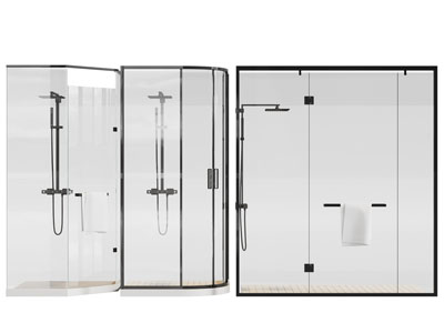 现代玻璃淋浴房3d模型 现代玻璃淋浴房