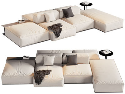 现代双向多人沙发3d模型 现代双向多人沙发