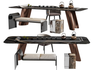 新中式茶桌椅组合