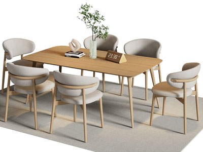 北欧实木餐桌椅组合