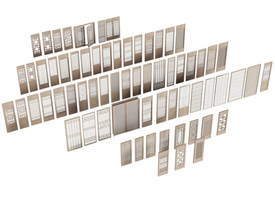 新中式镂花窗 窗格 花格 推拉门