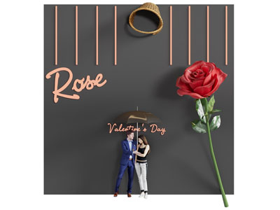 现代情人节美陈 网红拍照打卡区