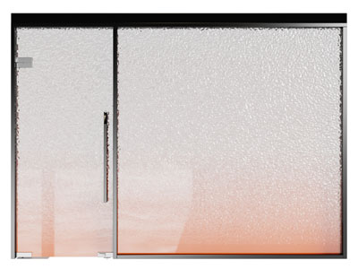 现代锤纹玻璃平开门