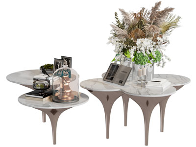 现代圆形拼接茶几