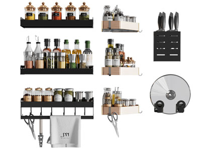 现代墙面调料瓶 刀具 锅盖 厨具置物收纳架
