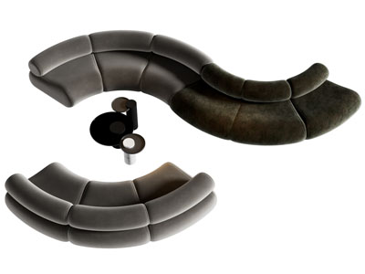 现代弧形多人沙发 茶几组合3d模型 现代弧形多人沙发 茶几组合