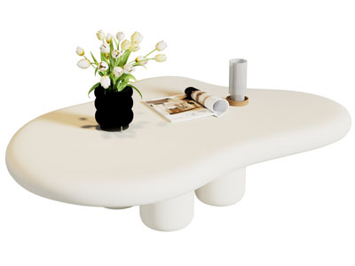 侘寂风奶油风异形茶几